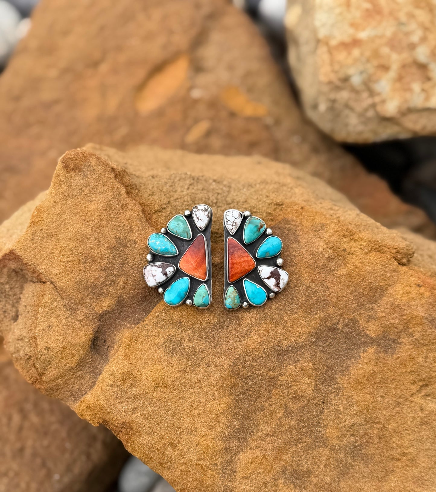 Multi Stone Statement Earrings