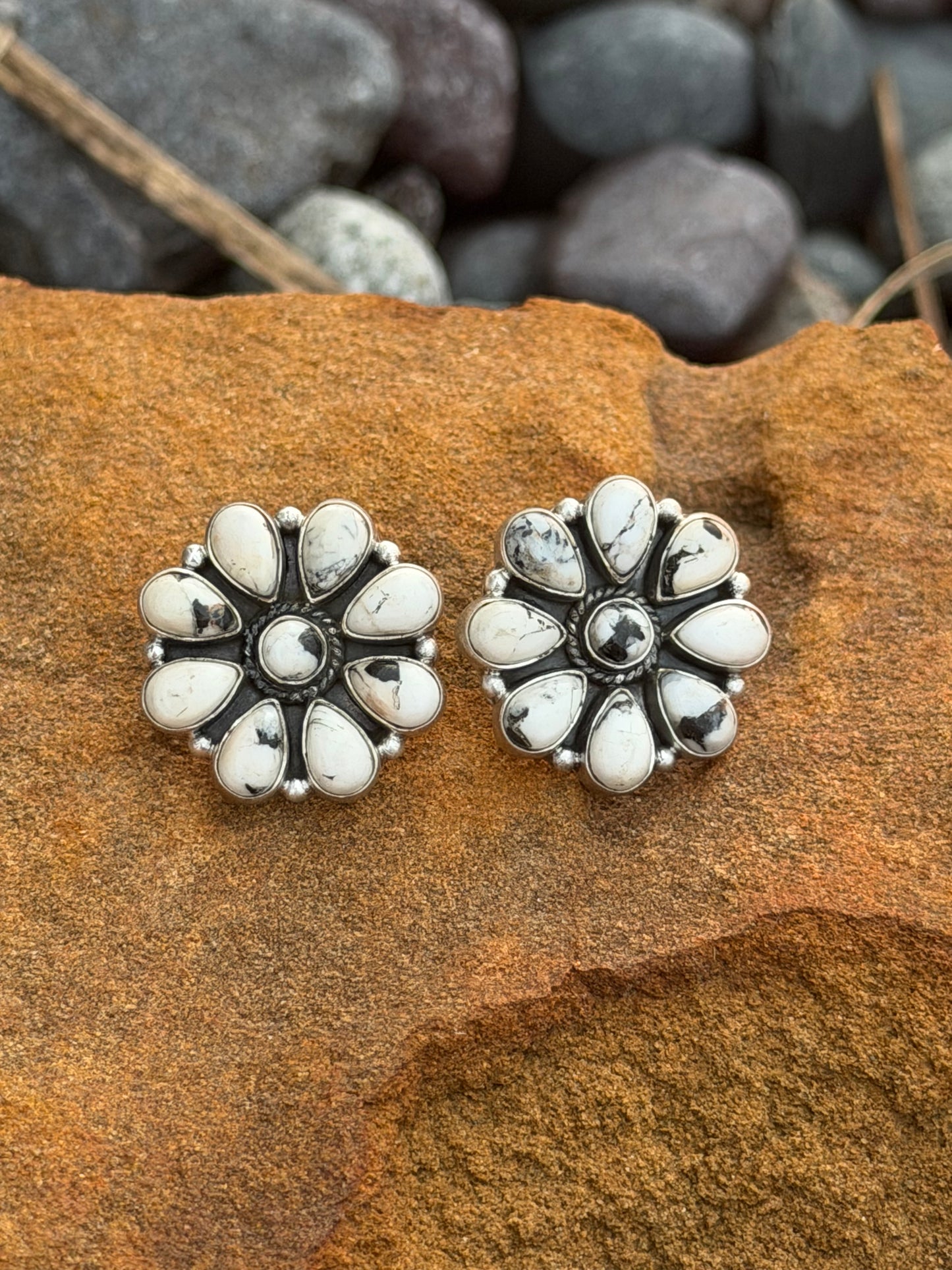White Buffalo Statement Earrings